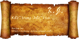 Kálnay Júlia névjegykártya